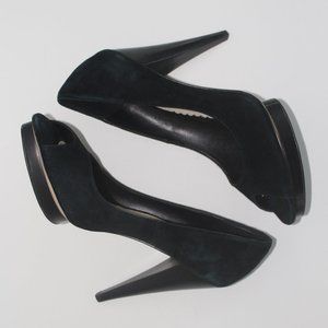 Suede leather shoe 7.5 black